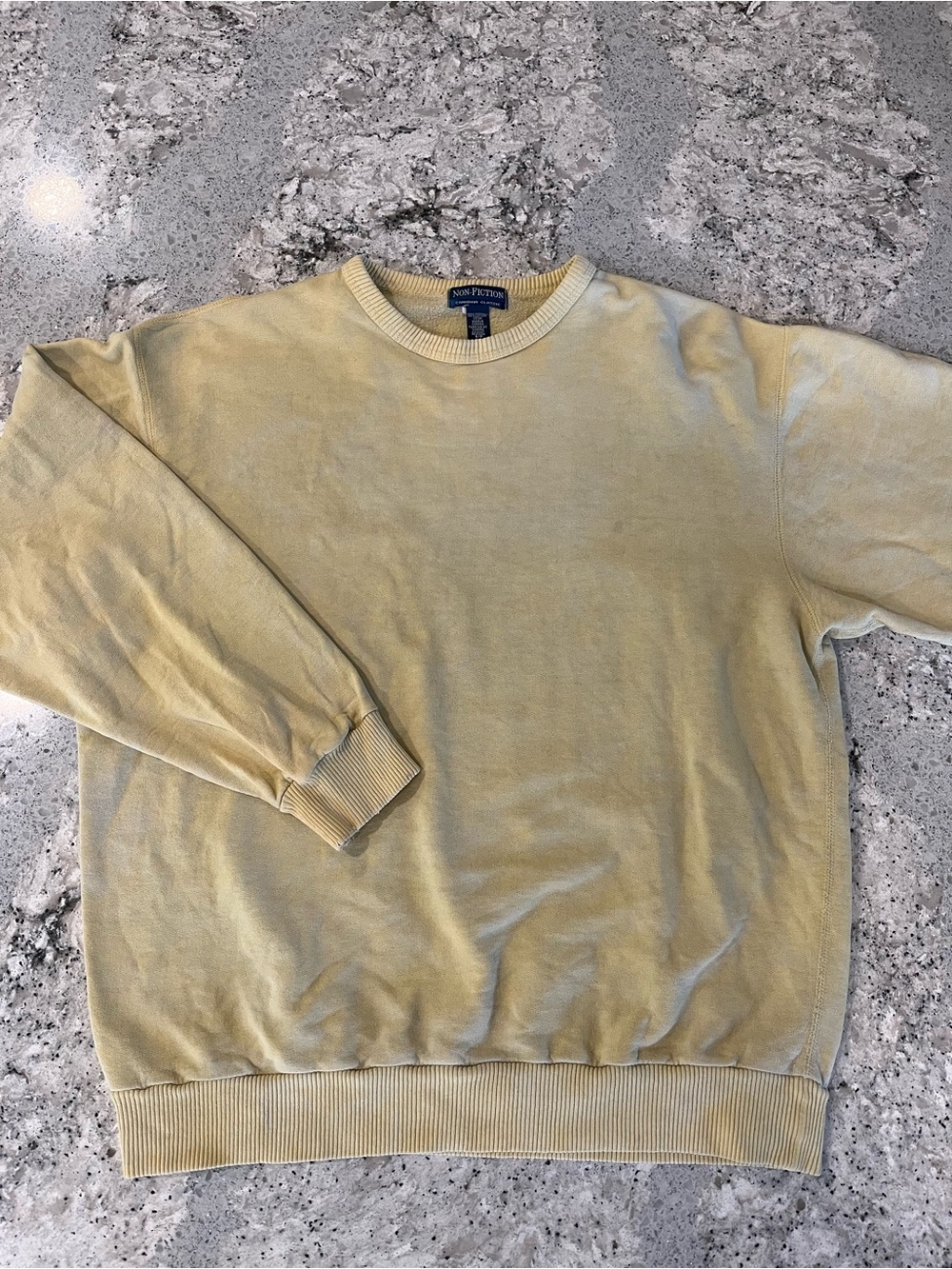 Vintage 90s Non-Fiction Heavyweight Yellow Crewneck